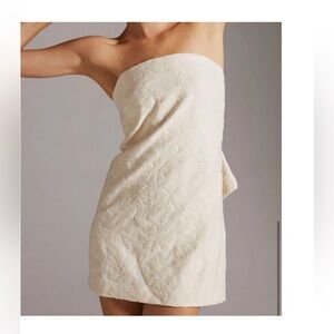 Anthropologie Plus Women’s Textured Shift Mini Strapless with Bow Size 16W NWT